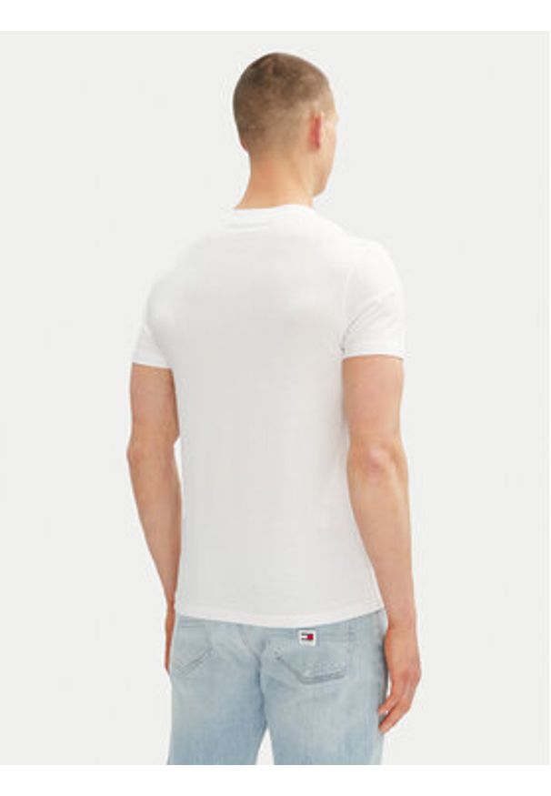 Karl Lagerfeld - KARL LAGERFELD T-Shirt 755073 552251 Biały Regular Fit. Typ kołnierza: dekolt w karo. Kolor: biały. Materiał: bawełna