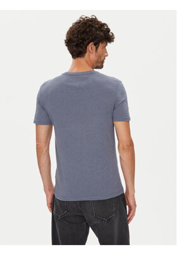 Tommy Jeans T-Shirt Jaspe DM0DM20363 Niebieski Slim Fit. Kolor: niebieski. Materiał: syntetyk, bawełna