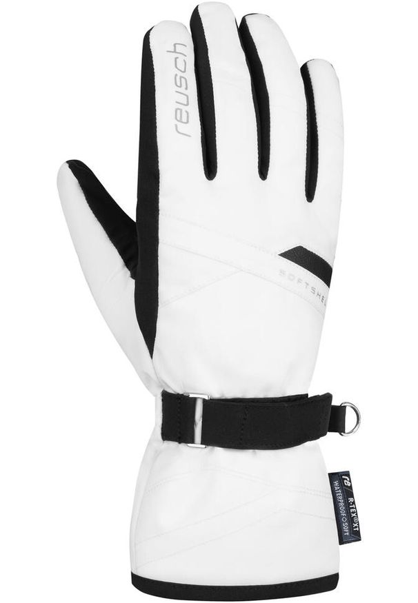 Rękawice narciarskie damskie Reusch Helena Primaloft wodoodporne softshell. Kolor: biały, wielokolorowy, czarny. Materiał: softshell. Technologia: Primaloft. Sport: narciarstwo
