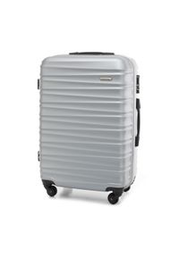 Wittchen - Średnia walizka z ABS-u z żebrowaniem szara. Kolor: szary. Materiał: guma #9