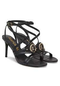 Just Cavalli Sandały 78RA3S34 ZS984 Czarny. Kolor: czarny. Materiał: skóra