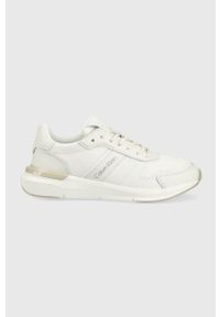 Calvin Klein sneakersy kolor biały. Zapięcie: sznurówki. Kolor: biały. Materiał: guma, skóra. Obcas: na platformie
