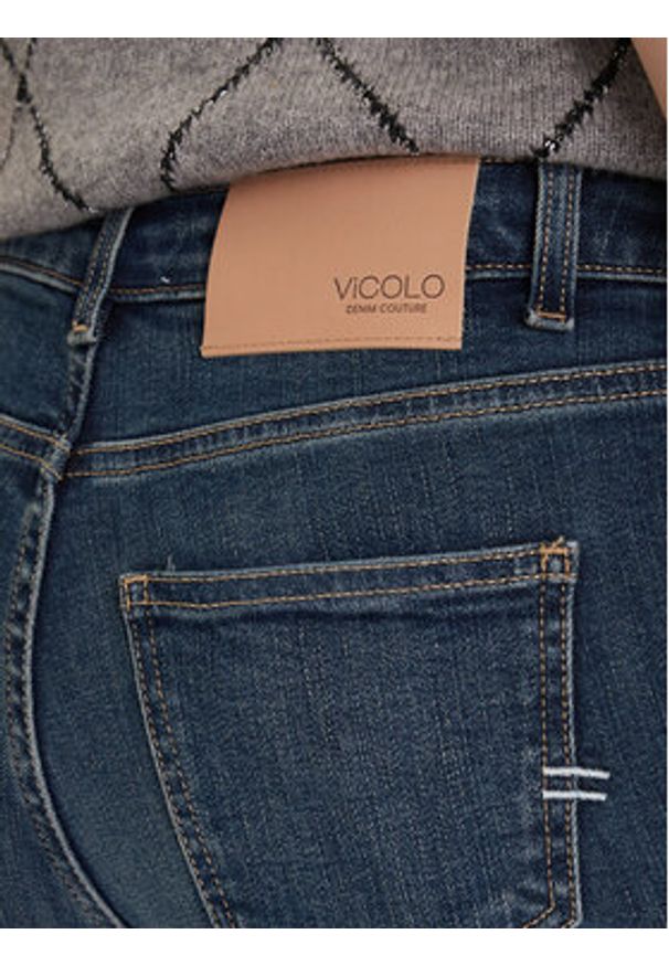 ViCOLO Jeansy DF5102 Niebieski Bootcut Fit. Kolor: niebieski