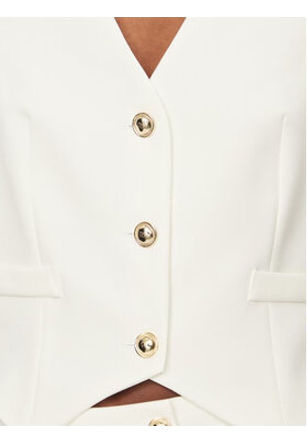 Rinascimento Kamizelka garniturowa CFC0128644003 Biały Regular Fit. Kolor: biały. Materiał: syntetyk