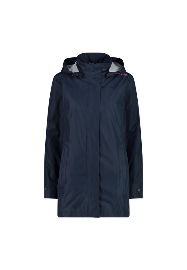 Kurtka przeciwdeszczowa damska z kapturem na napy CMP. Typ kołnierza: kaptur. Kolor: niebieski. Materiał: puch. Sport: turystyka piesza