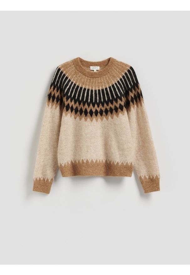 Reserved - Sweter z moherem i wełną - wielobarwny. Materiał: moher, wełna