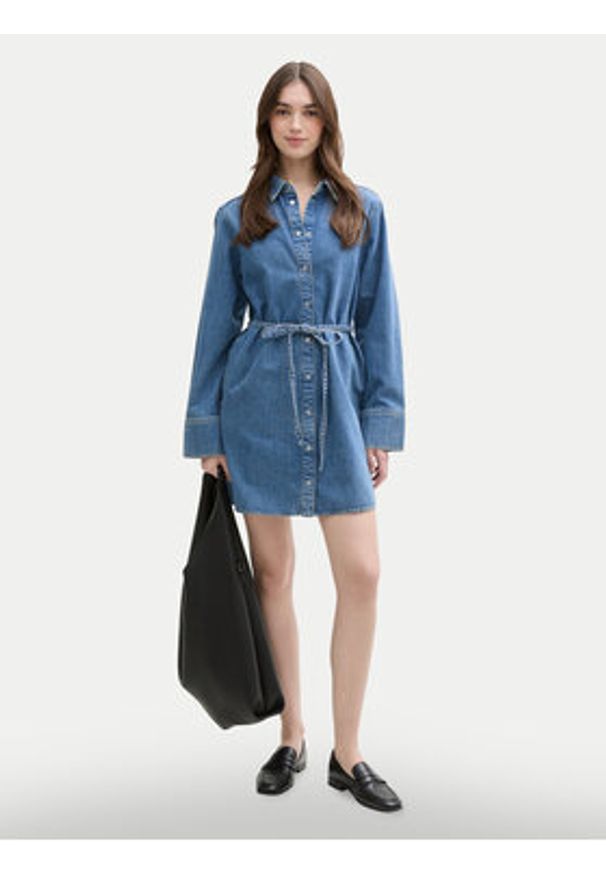Tom Tailor Denim Sukienka jeansowa 1045461 Niebieski Regular Fit. Kolor: niebieski. Materiał: bawełna