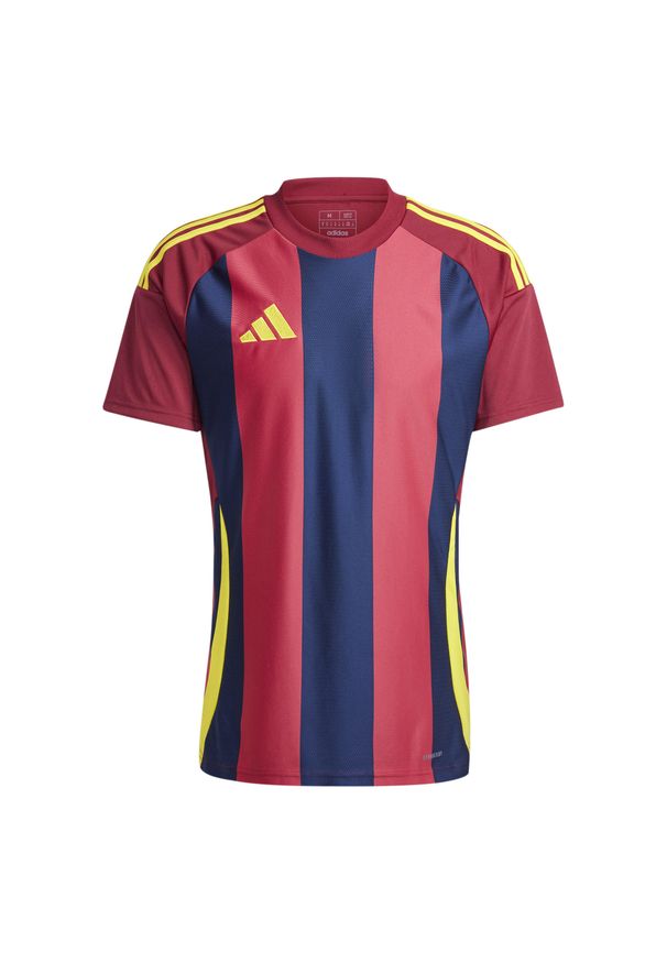 Adidas - Dżersej w paski 24 adidas. Kolor: niebieski. Materiał: jersey. Wzór: paski. Sport: piłka nożna