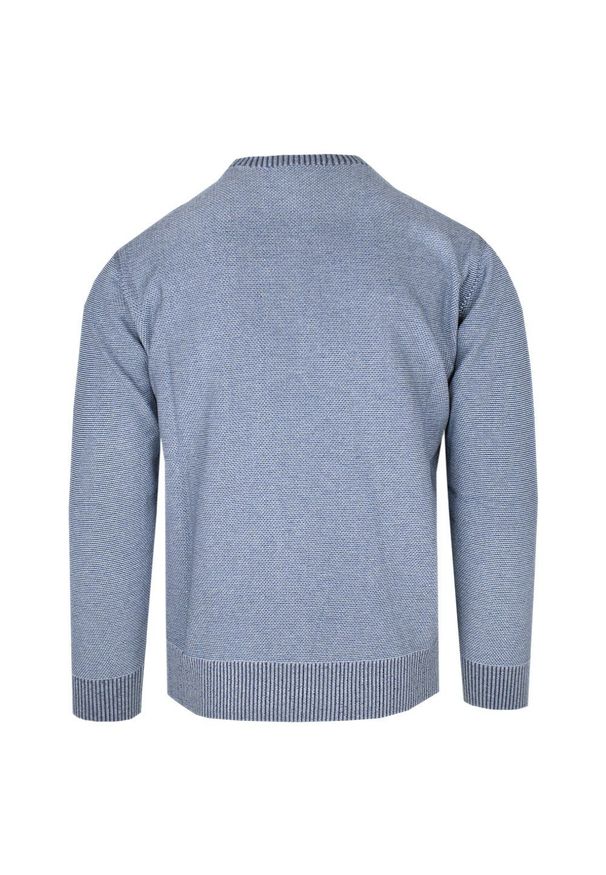 Męski Sweter Pako Jeans - Wełniany - Niebieski Melanż. Kolor: niebieski. Materiał: akryl, wełna. Wzór: melanż. Styl: klasyczny, elegancki