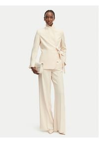 Marella Marynarka Geleda 2613041102 Beżowy Slim Fit. Kolor: beżowy. Materiał: acetat #3