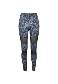 Legginsy damskie z dzianiny Urban Classics tech AOP GT. Kolor: szary. Materiał: dzianina #1