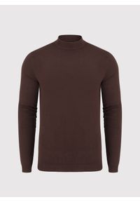 Pako Lorente - PAKO LORENTE – Brązowy gładki półgolf męski. Kolor: brązowy. Materiał: nylon, wiskoza. Wzór: gładki. Sezon: jesień #7