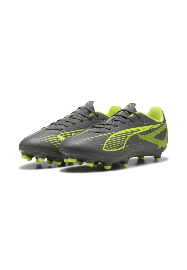 Puma - Buty piłkarskie ULTRA 5 PLAY FG/AG PUMA Matte Aged Silver Yellow Alert Blue Gray. Kolor: szary, niebieski, wielokolorowy, żółty. Sport: piłka nożna