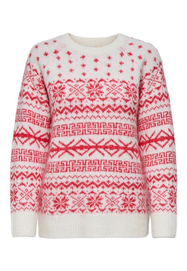only - ONLY Sweter Xmas Nordic 15354824 Czerwony Regular Fit. Kolor: czerwony. Materiał: syntetyk