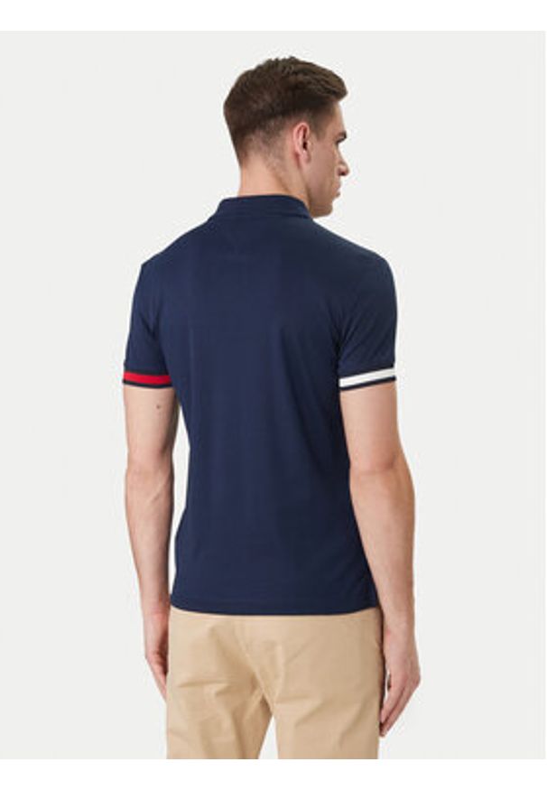 TOMMY HILFIGER - Tommy Hilfiger Polo MW0MW42743 Granatowy Slim Fit. Typ kołnierza: polo. Kolor: niebieski. Materiał: bawełna