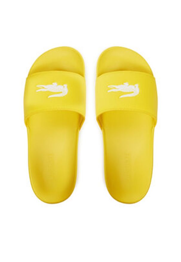 Lacoste Klapki Serve Sliders 7-49CMA0041 Żółty. Kolor: żółty. Materiał: skóra