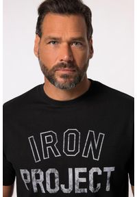 JAY-PI - Męski T-shirt Iron Anvil fitness rękaw 1/2 szybkoschnący do roz. 7XL. Kolekcja: plus size. Kolor: czarny. Materiał: materiał, poliester, bawełna. Sport: fitness