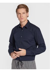 Hugo Koszula Elisha02 50479396 Granatowy Extra Slim Fit. Kolor: niebieski. Materiał: bawełna #1