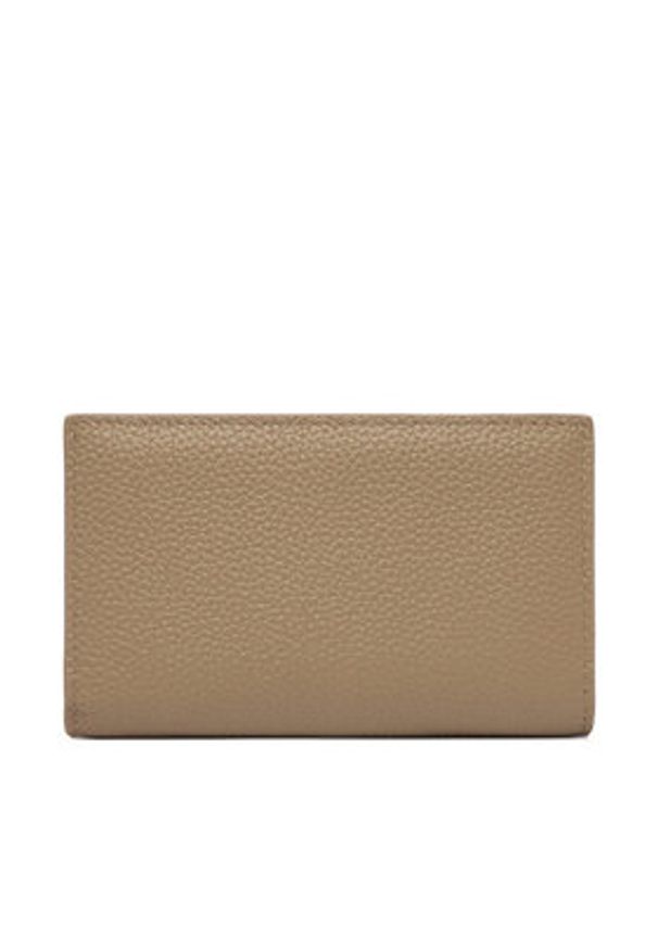Calvin Klein Portfel Emblem Hw Pebble Snap Cardholder LV04F1127G Beżowy. Kolor: beżowy. Materiał: skóra