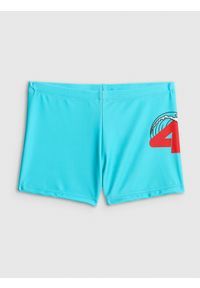 4f - 4F Kąpielówki chłopięce - turkusowe 122/128 (6-8 lat). Kolor: turkusowy. Materiał: materiał #1