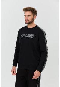 Guess - GUESS Czarna męska bluza z lampasami Arlo, Rozmiar XXL. Kolor: czarny #7