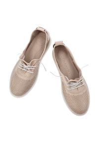 Półbuty damskie Ravini, ze skóry naturalnej licowej ażurowa cholewka sznurowanie lekka podeszwa casual, różowe, 2020-1. Okazja: na co dzień. Zapięcie: sznurówki. Kolor: różowy. Materiał: skóra. Szerokość cholewki: normalna. Wzór: ażurowy. Styl: casual #3