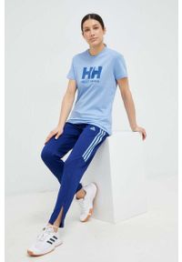Helly Hansen t-shirt bawełniany kolor niebieski 34112-001. Okazja: na co dzień. Kolor: niebieski. Materiał: bawełna. Wzór: nadruk. Styl: casual #4
