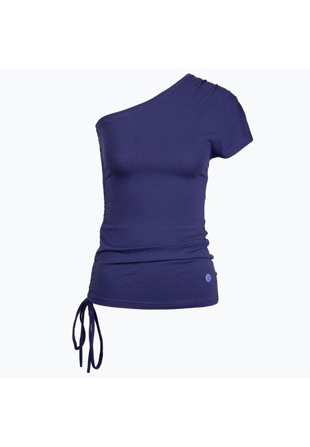 MOONHOLI - Koszulka do jogi Moonholi One Shoulder String na jedno ramię. Kolor: niebieski. Sport: joga i pilates