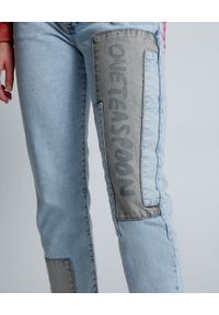 ONETEASPOON - Patchworkowe jeansy Circus Trucker Low Waist. Kolor: niebieski. Wzór: aplikacja #5