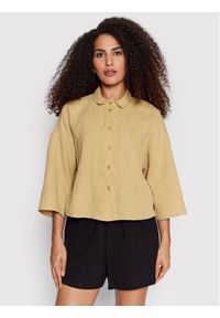 Vero Moda Koszula Natali 10262929 Beżowy Relaxed Fit. Kolor: beżowy. Materiał: bawełna #1