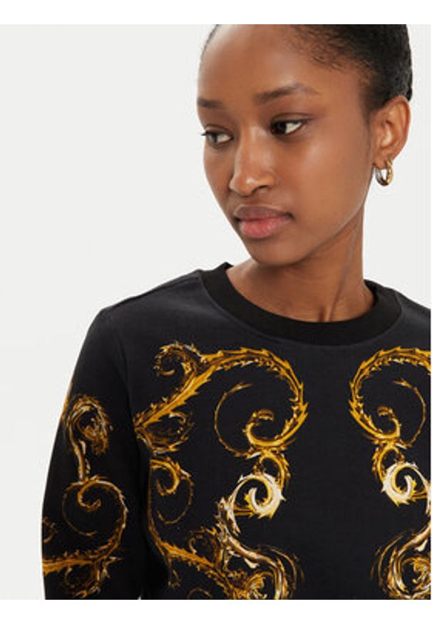 Versace Jeans Couture Bluza 77HAI3P9 Czarny Regular Fit. Typ kołnierza: kołnierzyk włoski. Kolor: czarny. Materiał: bawełna