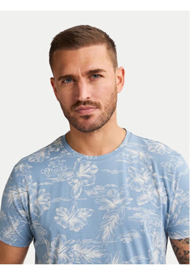 Petrol Industries T-Shirt M-1050-TSR623 Błękitny Regular Fit. Kolor: niebieski. Materiał: bawełna