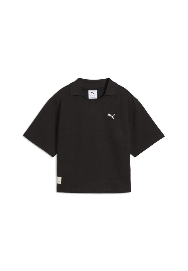 Puma - Damska koszulka polo PUMA Class o luźnym kroju PUMA. Typ kołnierza: polo. Kolor: czarny