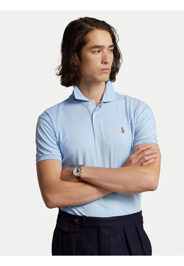 Polo Ralph Lauren Polo 710713130005 Niebieski Slim Fit. Typ kołnierza: polo. Kolor: niebieski. Materiał: bawełna