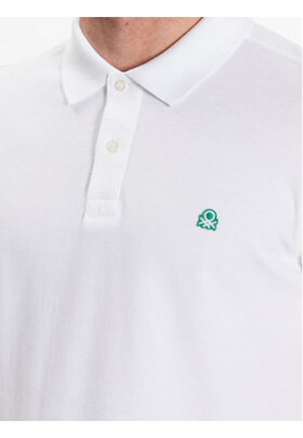 United Colors of Benetton - United Colors Of Benetton Polo 3089J3179 Biały Regular Fit. Typ kołnierza: polo. Kolor: biały. Materiał: bawełna