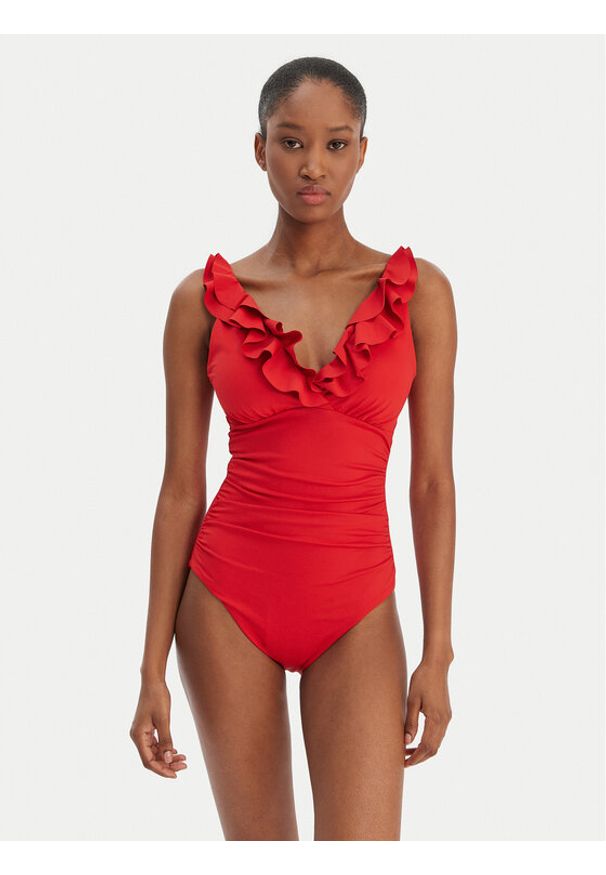 Lauren Ralph Lauren - LAUREN RALPH LAUREN Strój kąpielowy 20601010 Czerwony. Kolor: czerwony. Materiał: syntetyk