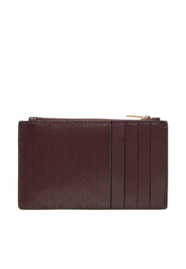 Calvin Klein Duży Portfel Damski Emblem Aop Top Zip Cardcase LV04F1084G Brązowy. Kolor: brązowy. Materiał: skóra