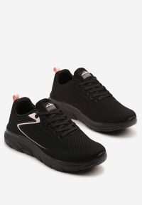 Born2be - Czarno-Różowe Buty Sportowe Sneakersy z Siateczki Uloniria. Okazja: na co dzień. Kolor: czarny. Materiał: jeans. Szerokość cholewki: normalna. Wzór: aplikacja #6