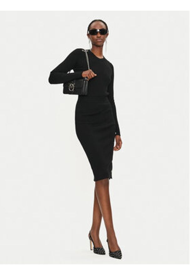 Pinko - PINKO Spódnica ołówkowa Costina 104021 A15S Czarny Slim Fit. Kolor: czarny. Materiał: syntetyk, wełna