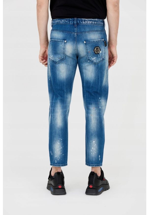 Philipp Plein - PHILIPP PLEIN Niebieskie męskie jeansy detroit, Rozmiar 34. Kolor: niebieski