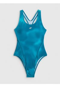 4f - 4F Kostium kąpielowy jednoczęściowy damski - turkusowy XXL. Kolor: turkusowy. Materiał: materiał, skóra #1