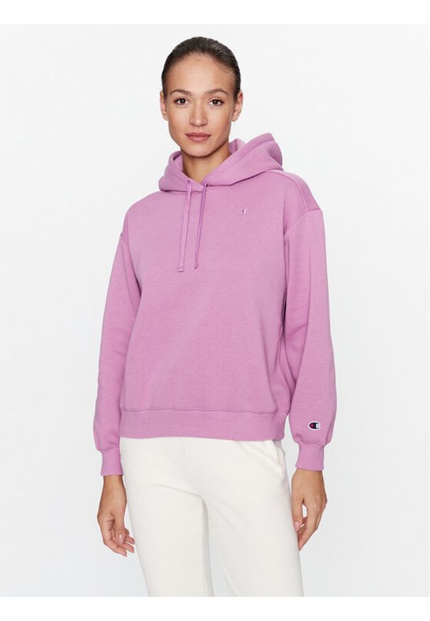 Champion Bluza Hooded Sweatshirt 116678 Różowy Custom Fit. Kolor: różowy. Materiał: syntetyk, bawełna