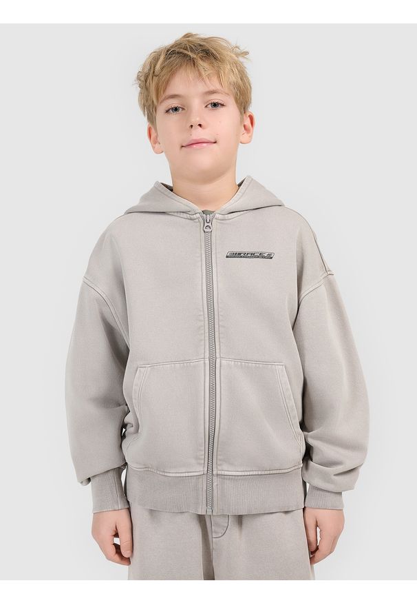 4f - 4F Bluza dresowa loose z kapturem chłopięca - szara 134/140 (8-10 lat). Typ kołnierza: kaptur. Kolor: szary. Materiał: dresówka. Sezon: lato. Styl: vintage