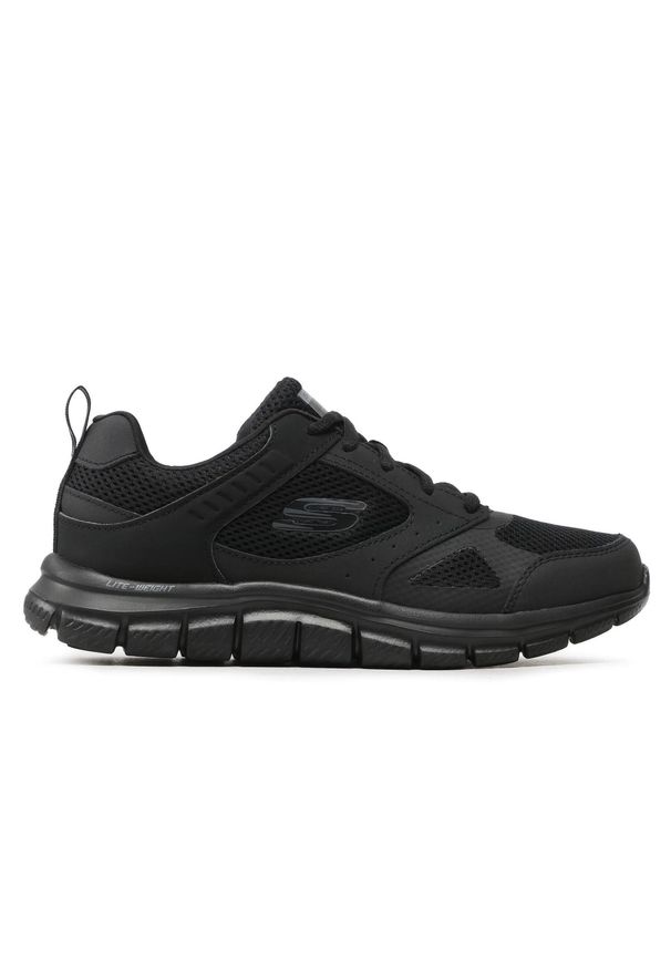 skechers - Buty na co dzień na trening męskie SKECHERS TRACK SYNTAC skóra. Okazja: na co dzień. Kolor: czarny. Materiał: skóra. Sport: fitness
