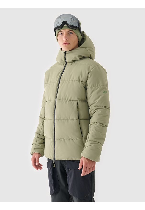 4f - 4F Kurtka narciarska membrana 5000 męska - khaki 3XL. Okazja: na co dzień. Typ kołnierza: kaptur. Kolor: brązowy, oliwkowy, wielokolorowy. Materiał: dzianina, materiał, tkanina, poliester. Wzór: gładki. Sezon: zima. Styl: casual, klasyczny, sportowy