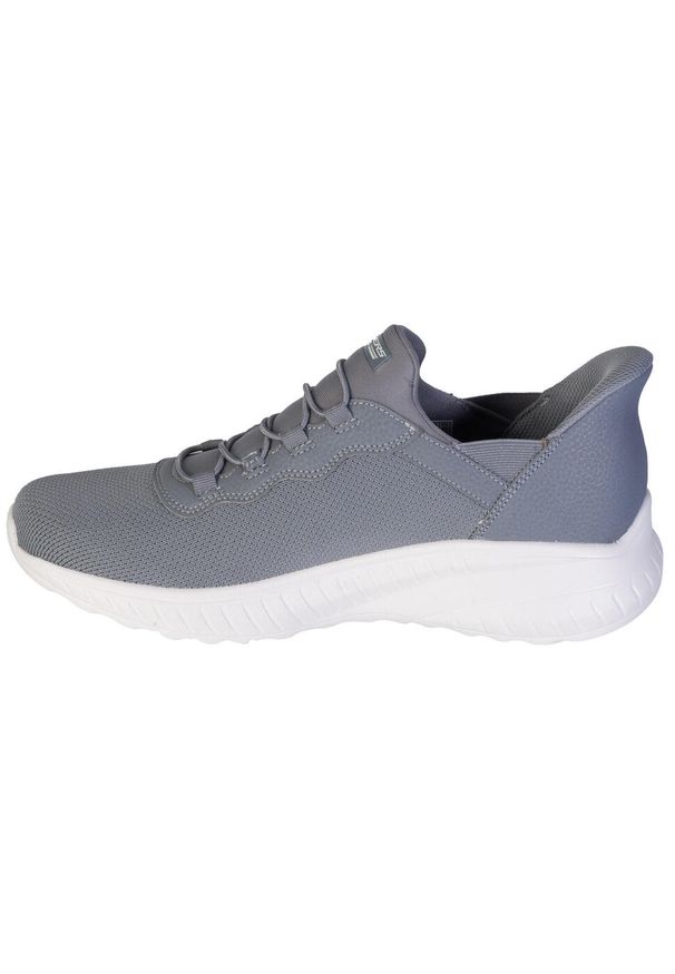 skechers - Buty do chodzenia męskie Skechers Slip-ins. Zapięcie: sznurówki. Kolor: szary. Materiał: tkanina. Szerokość cholewki: normalna. Sport: turystyka piesza