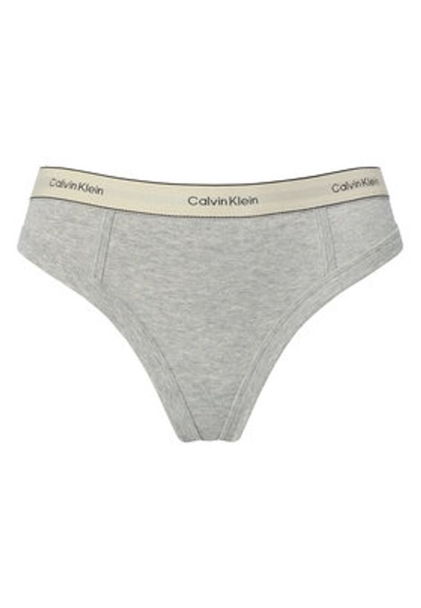 Calvin Klein Stringi LV00QF8771 Szary. Kolor: szary. Materiał: bawełna