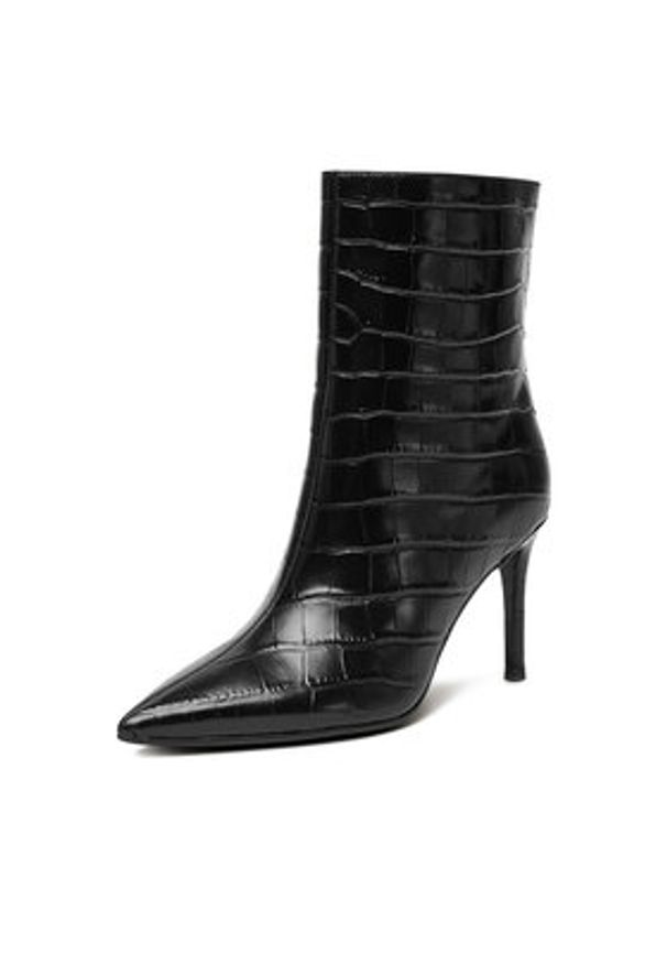 Eva Minge Botki EO-DEMI-GLC6303-6-320 Czarny. Kolor: czarny. Materiał: skóra