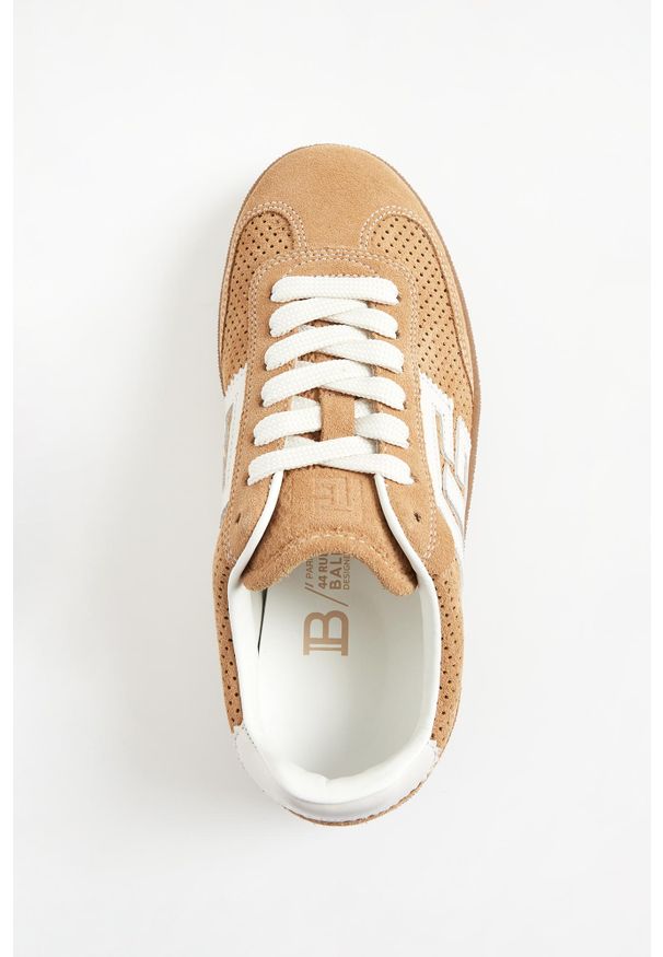Balmain - Sneakersy damskie skórzane Swan BALMAIN. Materiał: skóra