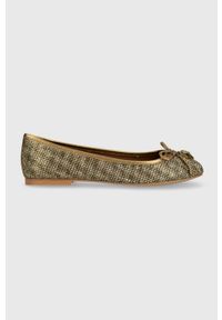Kurt Geiger London baleriny Eagle Ballerina kolor złoty 9790640609. Nosek buta: okrągły. Kolor: złoty. Materiał: skóra, guma. Obcas: na obcasie. Wysokość obcasa: niski #1